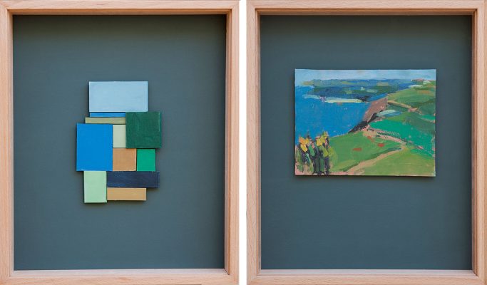 Paisaje de Pentire, Cornualles, y composición de color